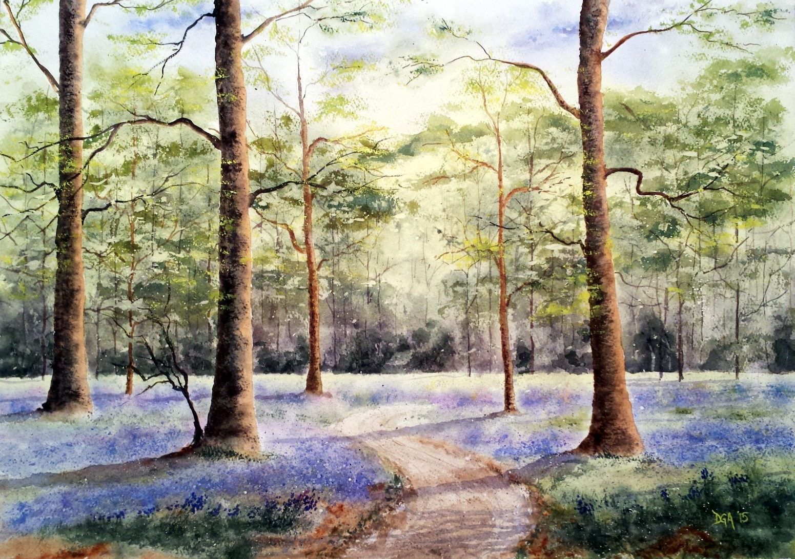 Woodland Blue Watercolors By Donnell Anderson